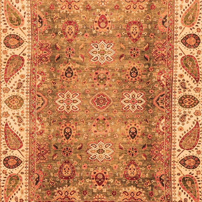 Machine Washable Oriental Orange Traditional Area Rugs, wshabs3700org