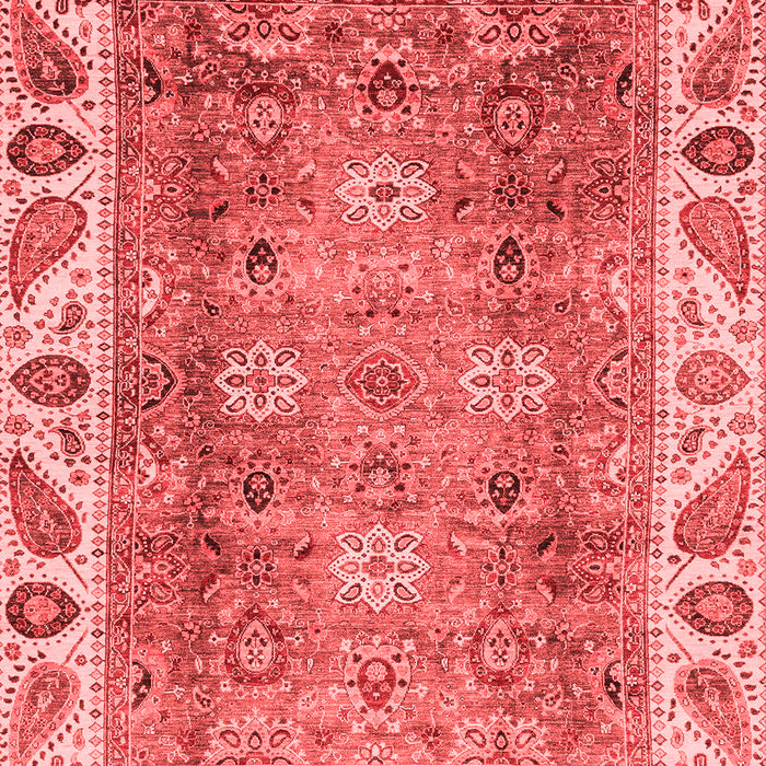 Machine Washable Oriental Red Traditional Rug, wshabs3700red