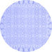 Round Abstract Blue Modern Rug, abs3701blu