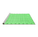 Sideview of Machine Washable Abstract Emerald Green Modern Area Rugs, wshabs3701emgrn