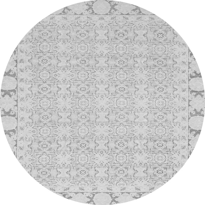 Round Abstract Gray Modern Rug, abs3701gry