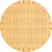 Round Abstract Brown Modern Rug, abs3701brn