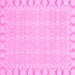 Square Machine Washable Abstract Pink Modern Rug, wshabs3701pnk