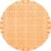 Round Abstract Orange Modern Rug, abs3701org