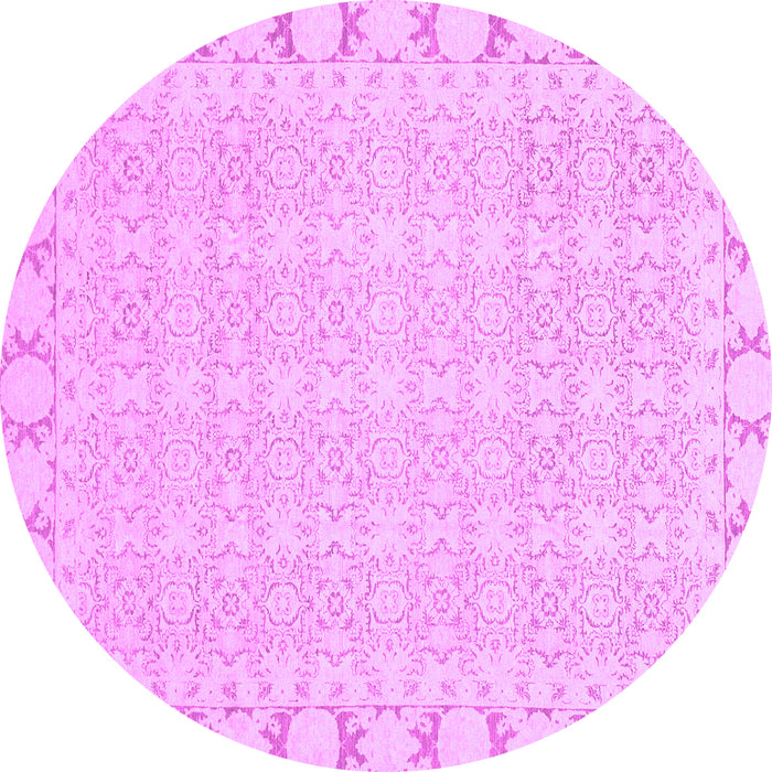 Round Machine Washable Abstract Purple Modern Area Rugs, wshabs3701pur