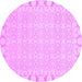 Round Abstract Purple Modern Rug, abs3701pur