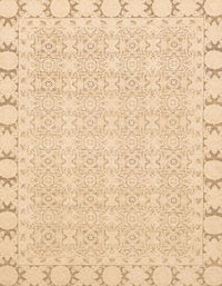 Machine Washable Abstract Brown Gold Rug, wshabs3701