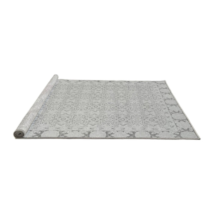 Sideview of Machine Washable Abstract Gray Modern Rug, wshabs3701gry