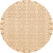 Round Machine Washable Abstract Brown Gold Rug, wshabs3701