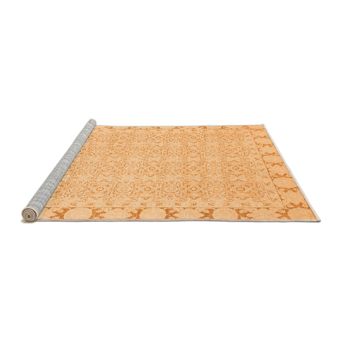 Sideview of Machine Washable Abstract Orange Modern Area Rugs, wshabs3701org