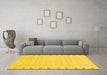 Machine Washable Abstract Yellow Modern Rug in a Living Room, wshabs3701yw