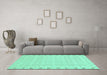 Machine Washable Abstract Turquoise Modern Area Rugs in a Living Room,, wshabs3701turq