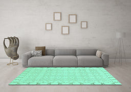 Machine Washable Abstract Turquoise Modern Area Rugs in a Living Room,, wshabs3701turq