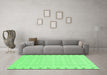 Machine Washable Abstract Emerald Green Modern Area Rugs in a Living Room,, wshabs3701emgrn