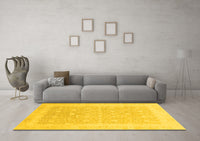 Machine Washable Abstract Yellow Modern Rug, wshabs3702yw