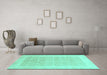 Machine Washable Abstract Turquoise Modern Area Rugs in a Living Room,, wshabs3702turq