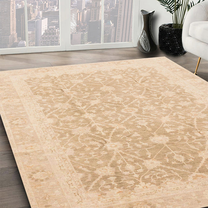 Machine Washable Abstract Pastel Orange Rug in a Family Room, wshabs3702