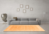 Machine Washable Abstract Orange Modern Rug, wshabs3702org