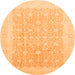 Round Abstract Orange Modern Rug, abs3702org