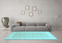 Machine Washable Abstract Light Blue Modern Rug, wshabs3702lblu