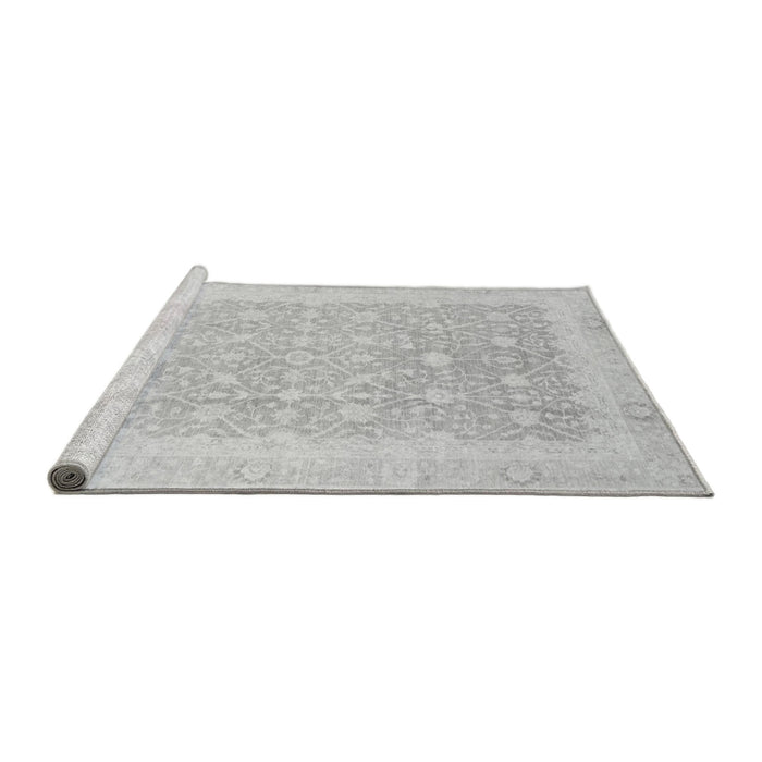Sideview of Machine Washable Abstract Gray Modern Rug, wshabs3702gry