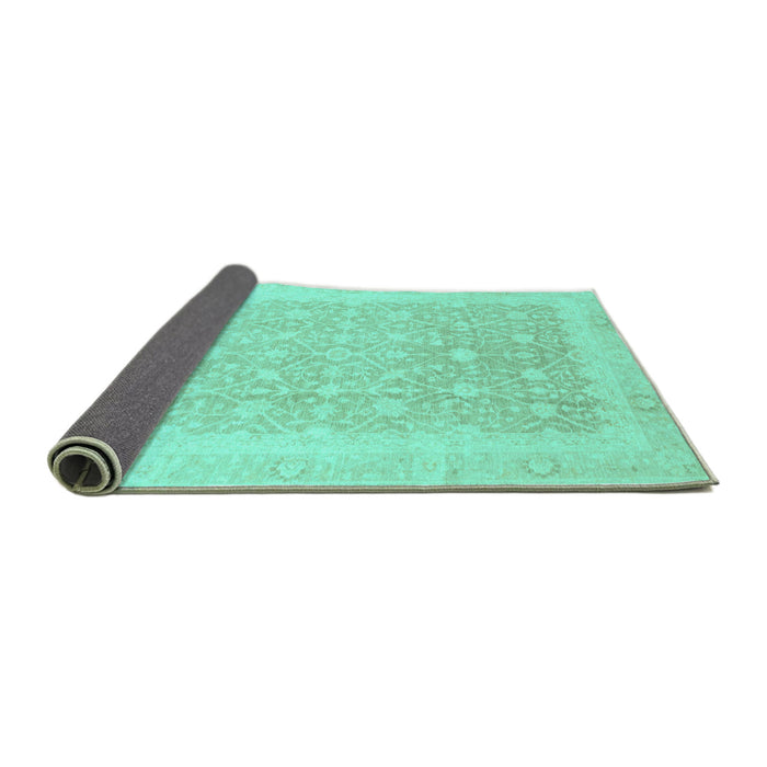 Sideview of Abstract Turquoise Modern Rug, abs3702turq