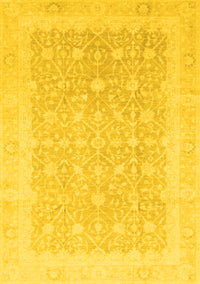 Abstract Yellow Modern Rug, abs3702yw