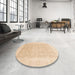 Round Machine Washable Abstract Pastel Orange Rug in a Office, wshabs3702