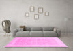 Machine Washable Abstract Pink Modern Rug in a Living Room, wshabs3702pnk