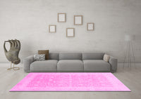 Machine Washable Abstract Pink Modern Rug, wshabs3702pnk