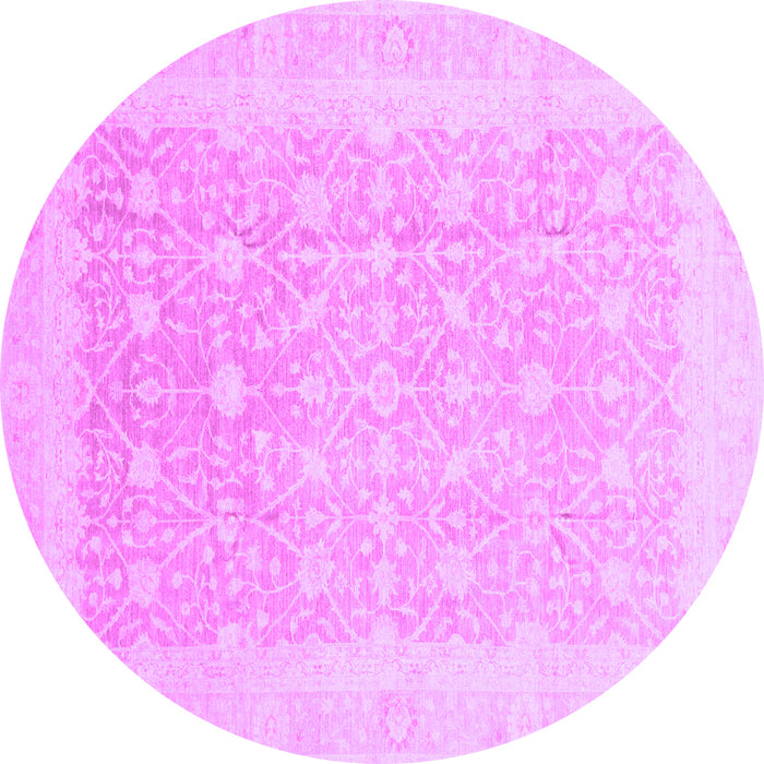 Round Abstract Purple Modern Rug, abs3702pur