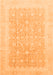 Machine Washable Abstract Orange Modern Area Rugs, wshabs3702org