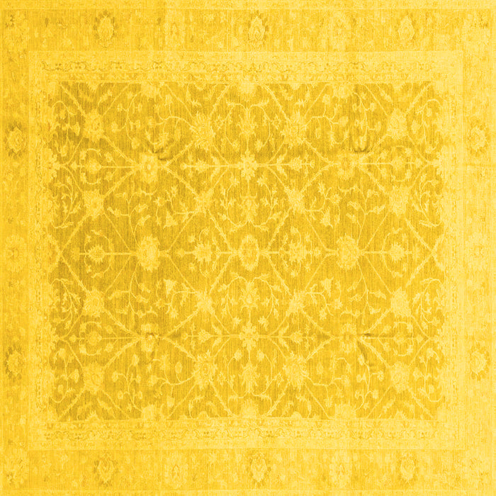 Square Abstract Yellow Modern Rug, abs3702yw