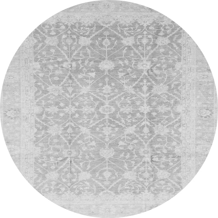 Round Abstract Gray Modern Rug, abs3702gry