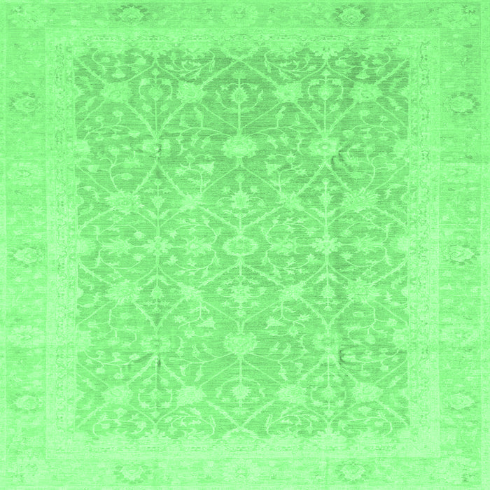 Square Abstract Emerald Green Modern Rug, abs3702emgrn