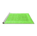 Sideview of Machine Washable Abstract Green Modern Area Rugs, wshabs3702grn