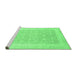 Sideview of Machine Washable Abstract Emerald Green Modern Area Rugs, wshabs3702emgrn