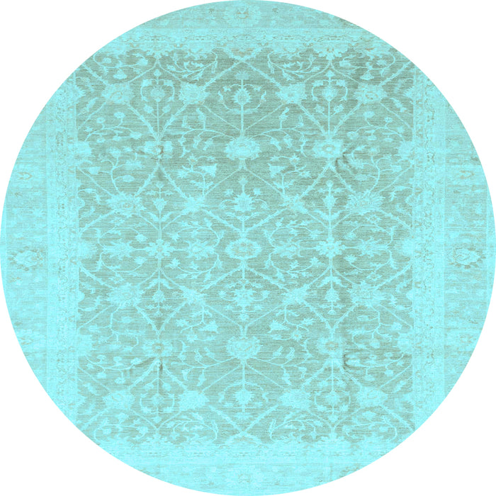 Round Machine Washable Abstract Light Blue Modern Rug, wshabs3702lblu