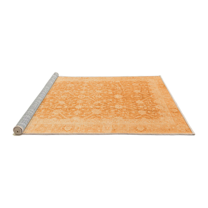 Sideview of Machine Washable Abstract Orange Modern Area Rugs, wshabs3702org