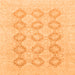 Square Machine Washable Oriental Orange Traditional Area Rugs, wshabs3703org