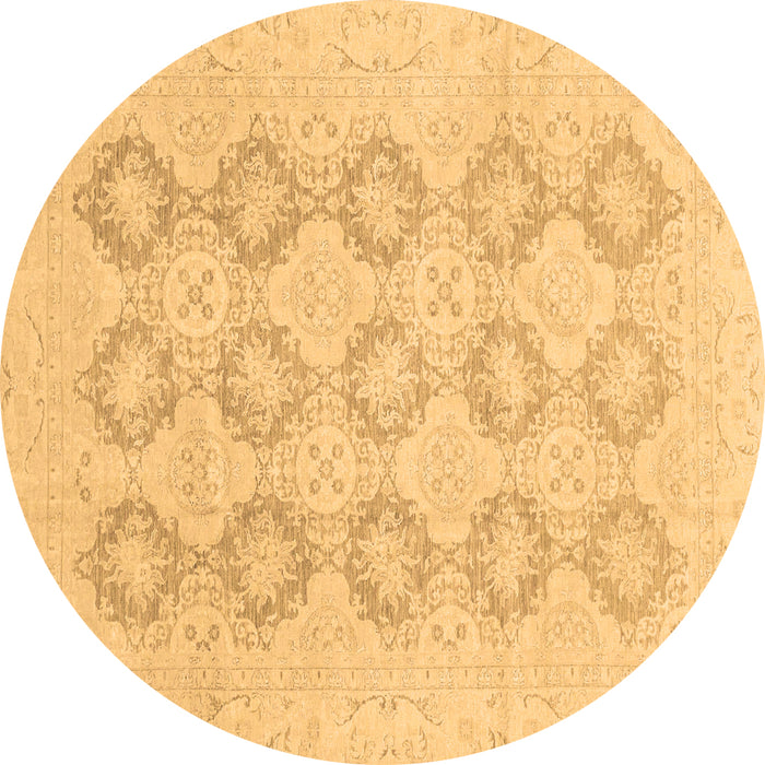 Round Machine Washable Oriental Brown Traditional Rug, wshabs3703brn