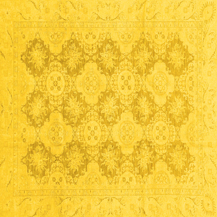 Square Machine Washable Oriental Yellow Traditional Rug, wshabs3703yw