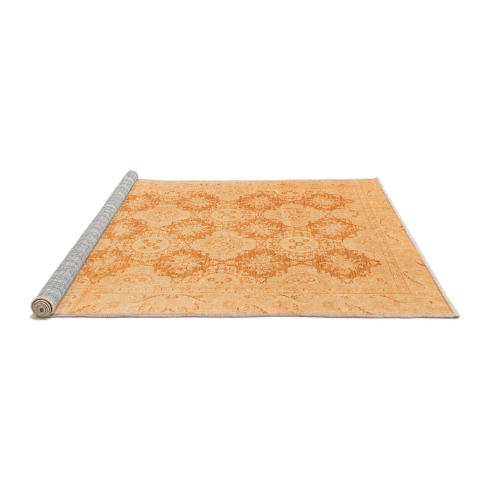 Sideview of Machine Washable Oriental Orange Traditional Area Rugs, wshabs3703org