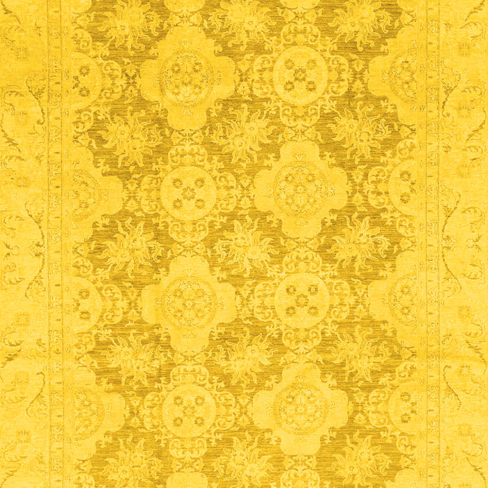 Machine Washable Oriental Yellow Traditional Rug, wshabs3703yw