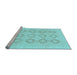 Sideview of Machine Washable Oriental Light Blue Traditional Rug, wshabs3703lblu