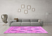 Machine Washable Abstract Pink Modern Rug in a Living Room, wshabs3704pnk