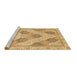 Sideview of Machine Washable Abstract Brown Modern Rug, wshabs3704brn