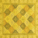 Square Machine Washable Abstract Yellow Modern Rug, wshabs3704yw