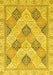 Machine Washable Abstract Yellow Modern Rug, wshabs3704yw