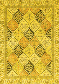 Abstract Yellow Modern Rug, abs3704yw